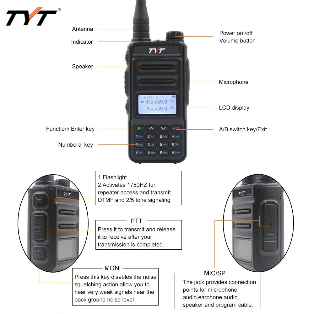 Cena Radio Analogowe TYT UV98 10W 3200mAh Akumulator Dwuzakresowy 136-174MHz/400-480MHz UHF VHF Walkie Talkie 200 Kanały UV88 PLUS