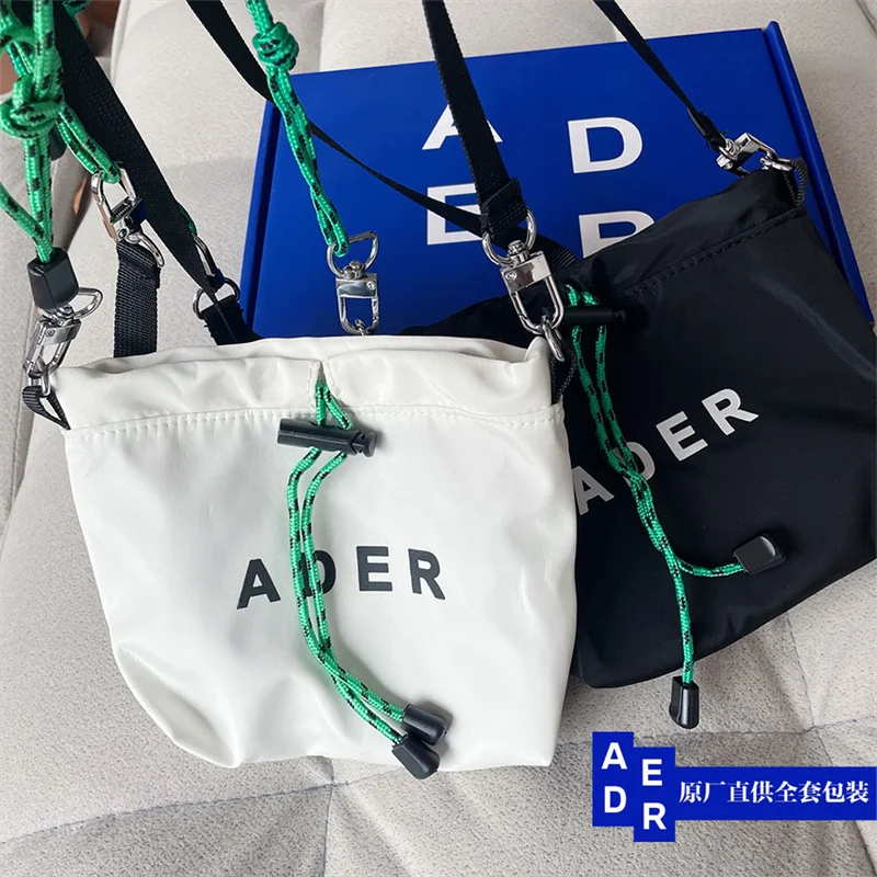 

Ader Error Tore Waist Packs Men Women High Quality Leather Metal Logo Adererror Bucket Bag Drawstring Ader Bag Korean Style New