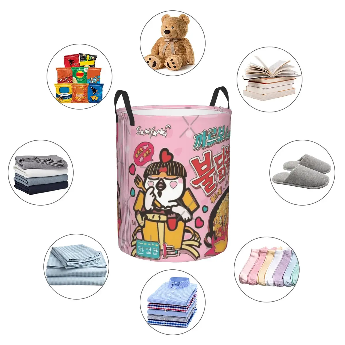 Круглая корзина Samyang Carbonara для хранения водонепроницаемые игрушки в гостиной