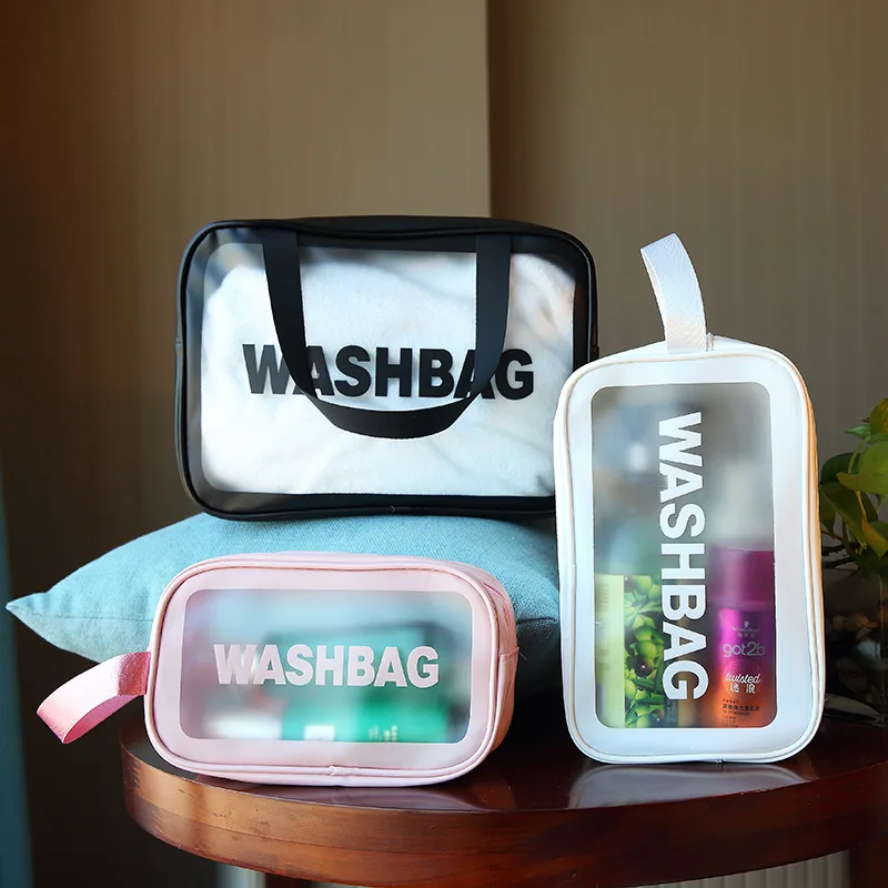 

Factory Supply 3pcs Portable Travel Wash Bag Transparent Waterproof Makeup Storage Pouch Large Capacity Cosmetic Organizer Case