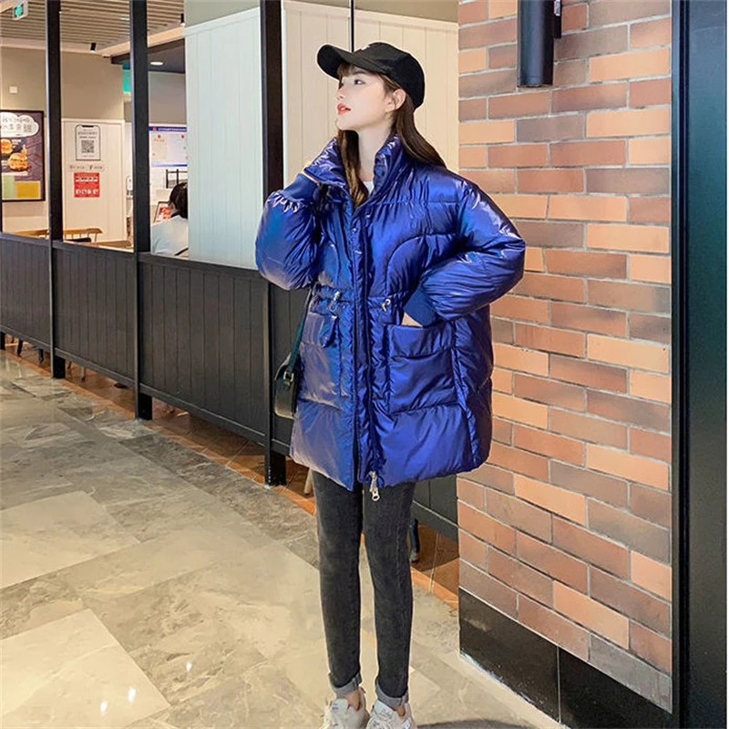 Women's Down Padded Jackets 2022 New Fashion Winter Thickened Parkas Female Solid Coat Long Loose Casual Outdoor Snow Lady Outwe