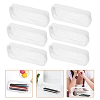 6pcs transparent cosmetic bags travel make bags waterproof stationery holder