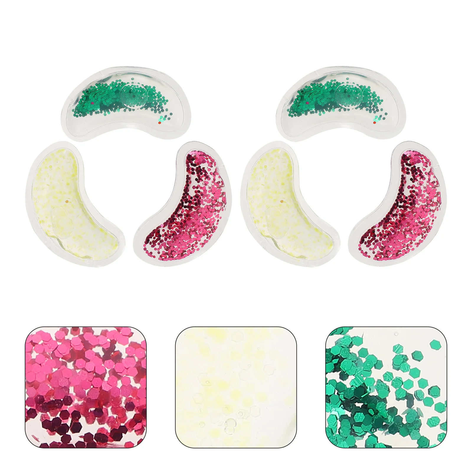 

6pcs U Shaped Cooling Pads Cooling Eye Pack Sequins Pads for Eyes