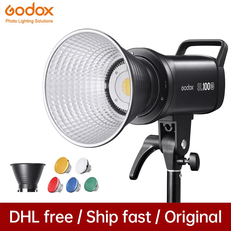 Godox SL100Bi 100W 2800-6500K White Yellow Version LCD Panel LED Video Light Continuous Bowens Mount Studio Light for Live