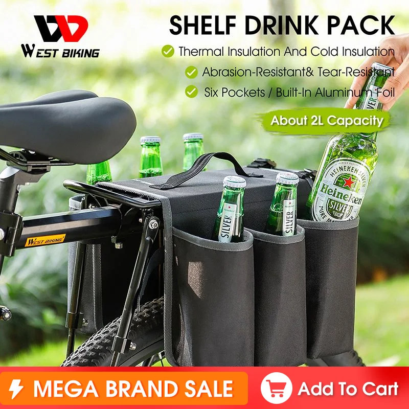 

WEST BIKING Shelf Drink Pack Picnic Reusable Thermal Cold Insulation Six Pockets Climbing Camping Hiking Portable Beer Tote Bag
