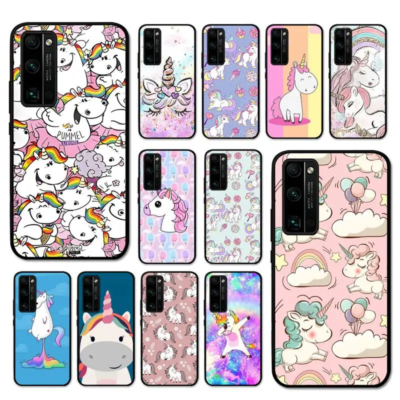 

Unicorn cartoon Phone Case For Huawei Honor V30 30 9X 7A Pro View 20 10 9 Lite 10I 8C 8X 5A Play Cover