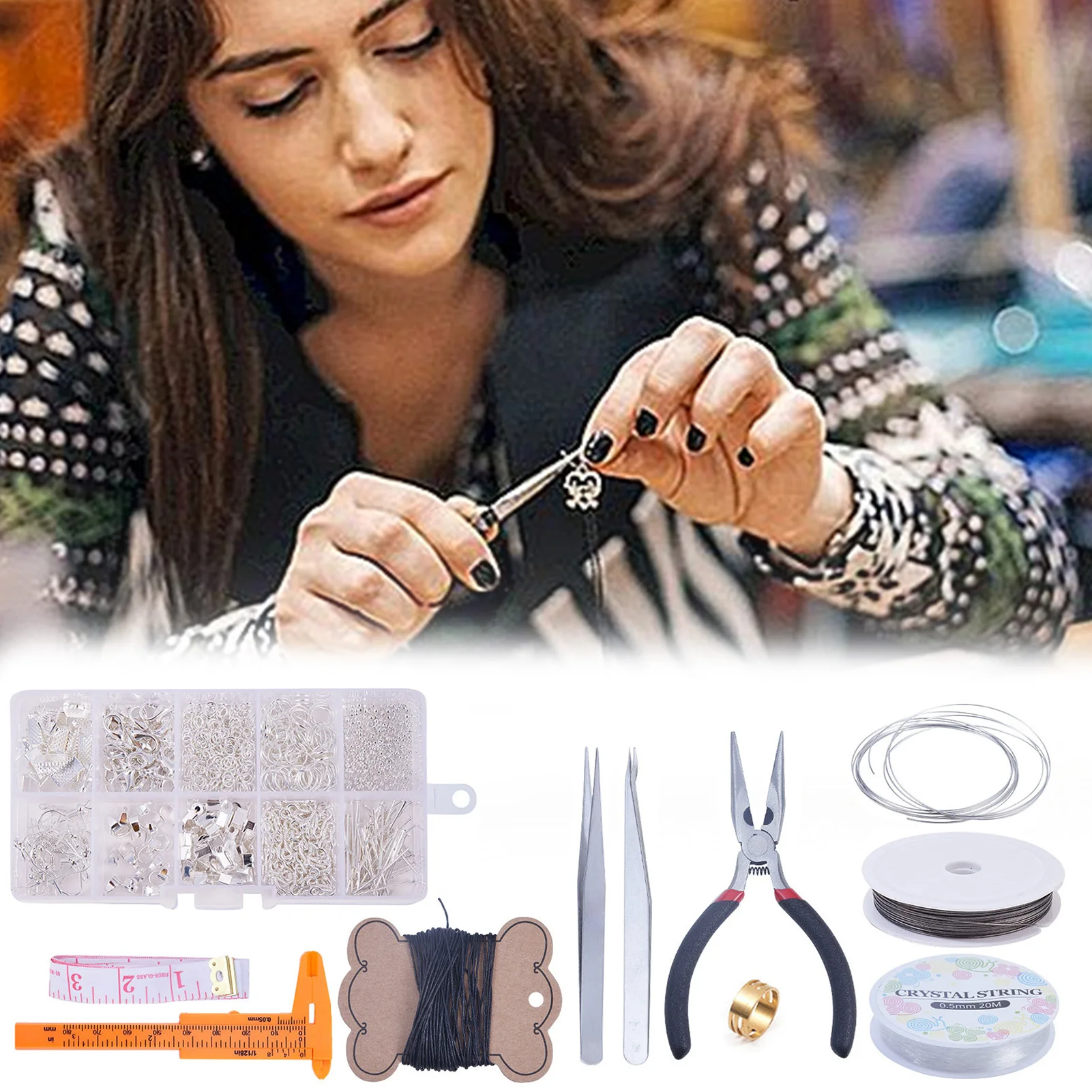 

Hot Metal Bracelets Making Kit Smooth Shiny Beads With Letters To Make Bracelets Jewelry DIY Tools Art Craft Supplies For Rings