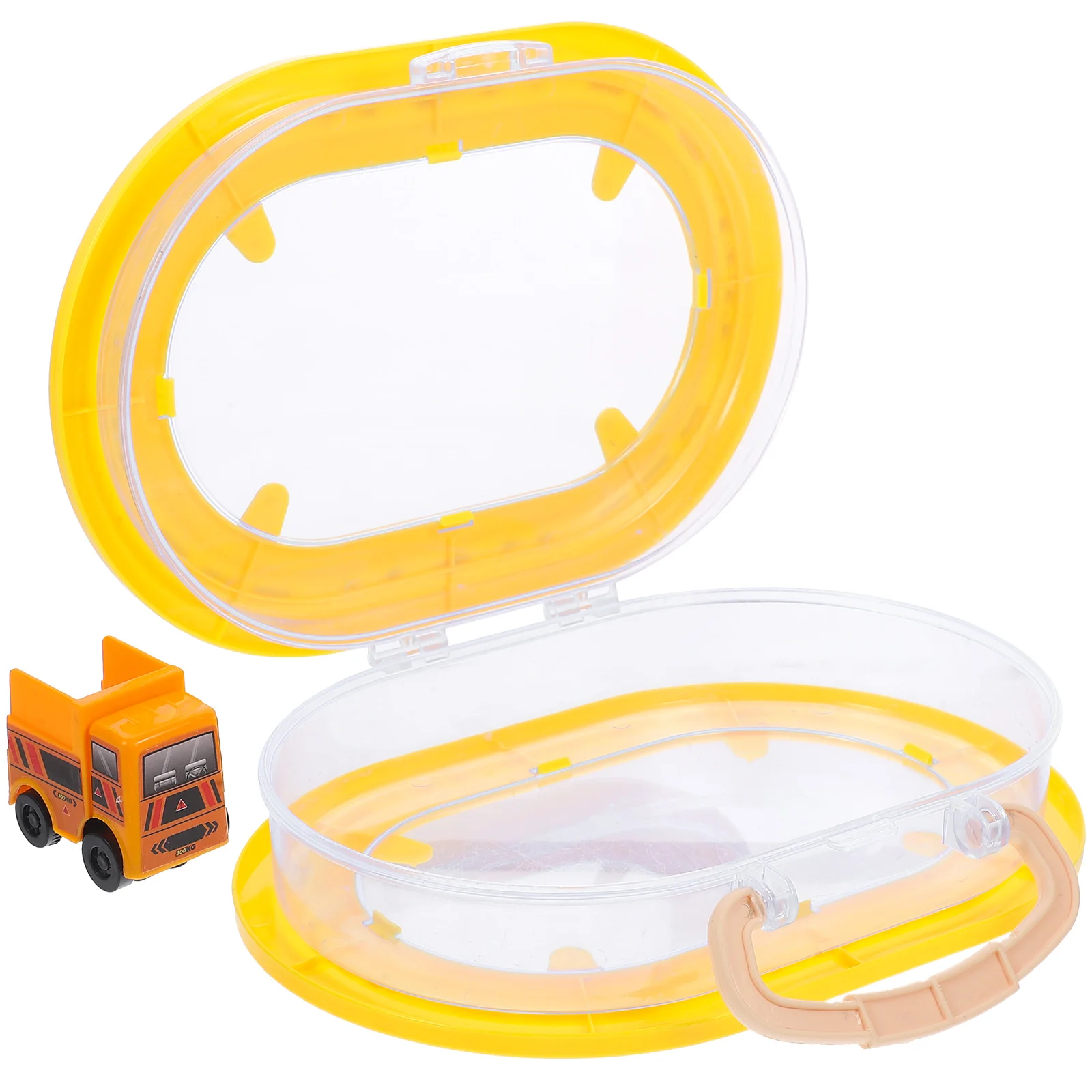 

Toy Wind-up Car Storage Box Plastic Plaything Storage Box Universal Mini Toy Car Transparent Box