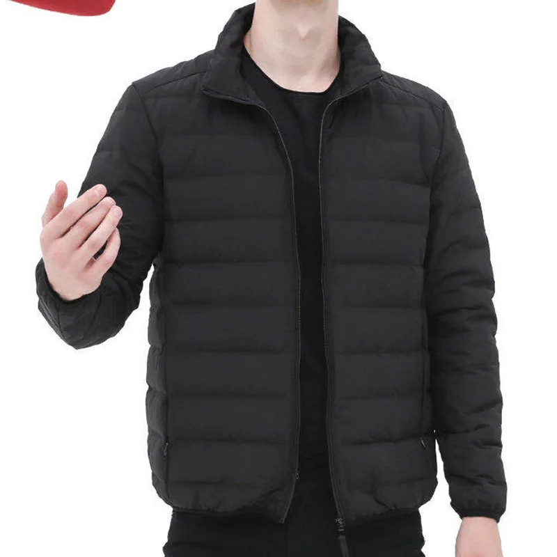 90 down white duck down new men's seamless one-piece woven down jacket light jacket winter slim collar Men's winter jackets