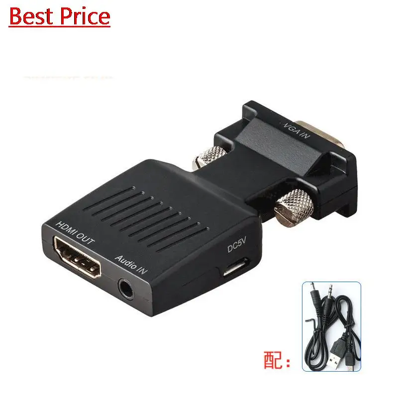 

Dhl 50Pcs/lot VGA To HDMI Converter With Audio Full HD VGA To HDMI With Video Output 1080P HD For PC Laptop HDMI ToVGA