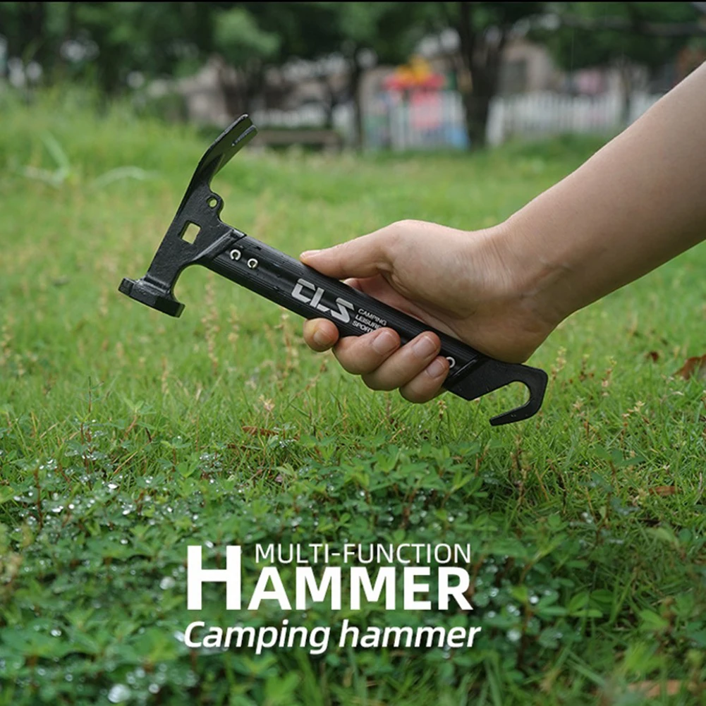 

New Mini Tent Hammer Camping Peg Hammer Lightweight Aluminum Alloy Handle Grond Nail Hammer with Remover Outdoor Camping Tools