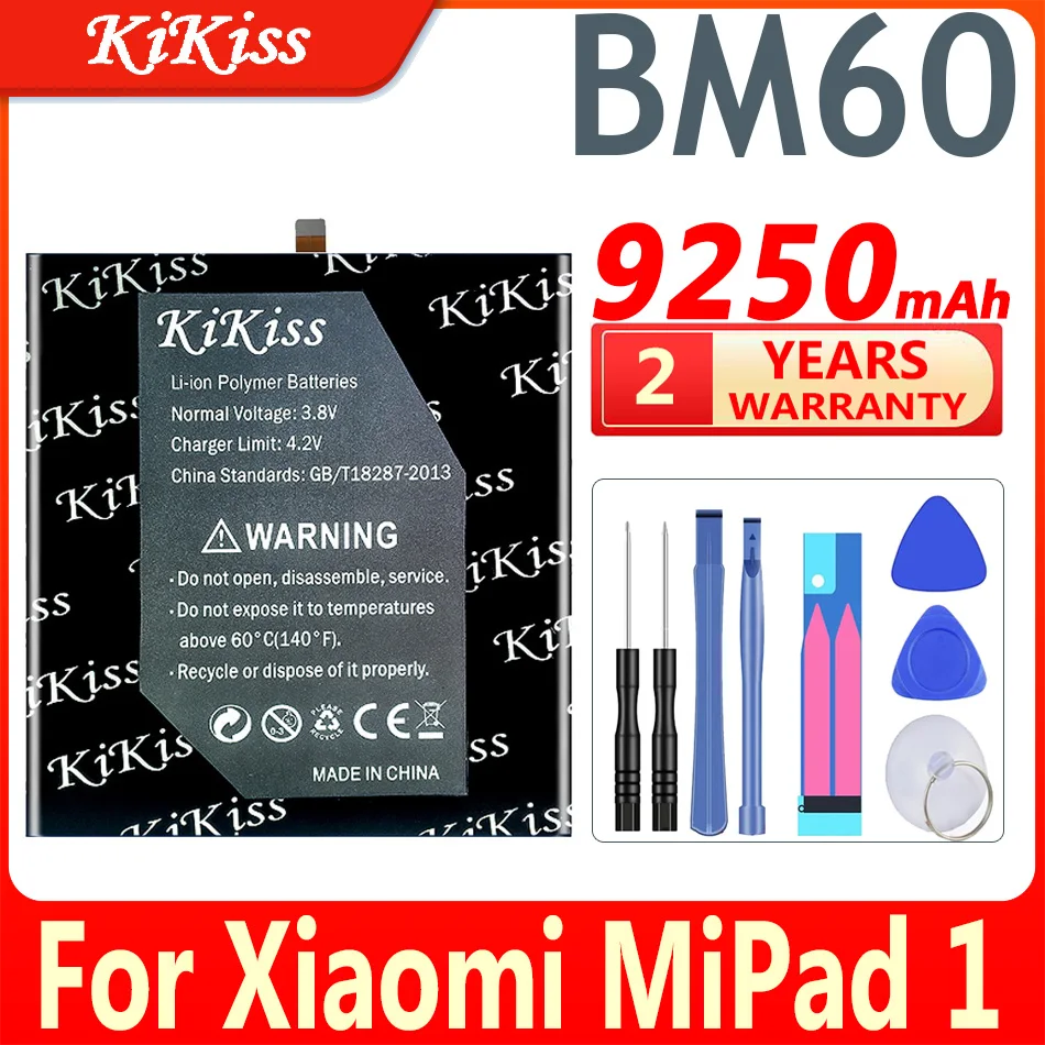 

9250mAh KiKiss For Xiao Mi BM 60 BM-60 BM60 Tablet Battery For Xiaomi Mi Pad 1 Mipad1 Mipad 1 A0101 Batterie
