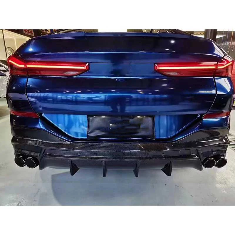 Фото Для BMW X6 G06: задний диффузор из карбона, сплиттеры, спойлер, накладка на задний бампер, комплект для тюнинга кузова №3