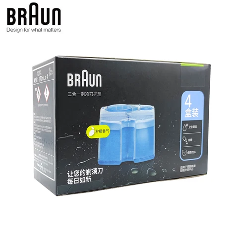 Сменные картриджи Braun Clean & Renew CCR4 Lemon Fresh Cleans 10x More Fit для электробритвы Braun All Smart Care Center, 4 упаковки