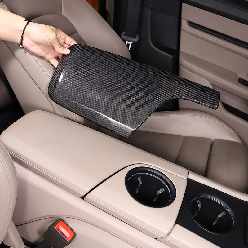

For Porsche Taycan 2019 2020 2021 2022 Real Carbon Fibre Car armrest case Cover trim interior Car Accessories