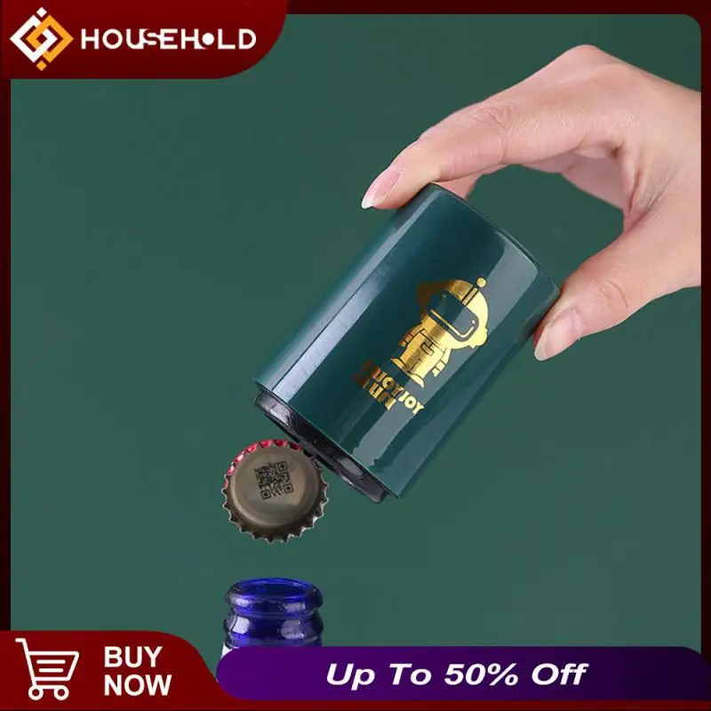 

Magnetic Portable Effortless Bottle Opener Non-slip Automatic Push Type Wear-resistant Convenient Screwdriver Fast Household