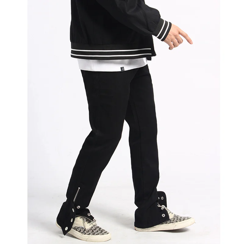 Streetwear Men HIGH STREET BLACK BUTTON JEANS  Fashion New Vintage Temperament Comfortable Pencil Pants Autumn and Winter Female