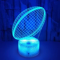 rugby colorful 3d lamp led night light touch remote control 16 colors usb table lamp bedroom decor birthday gifts for boys men