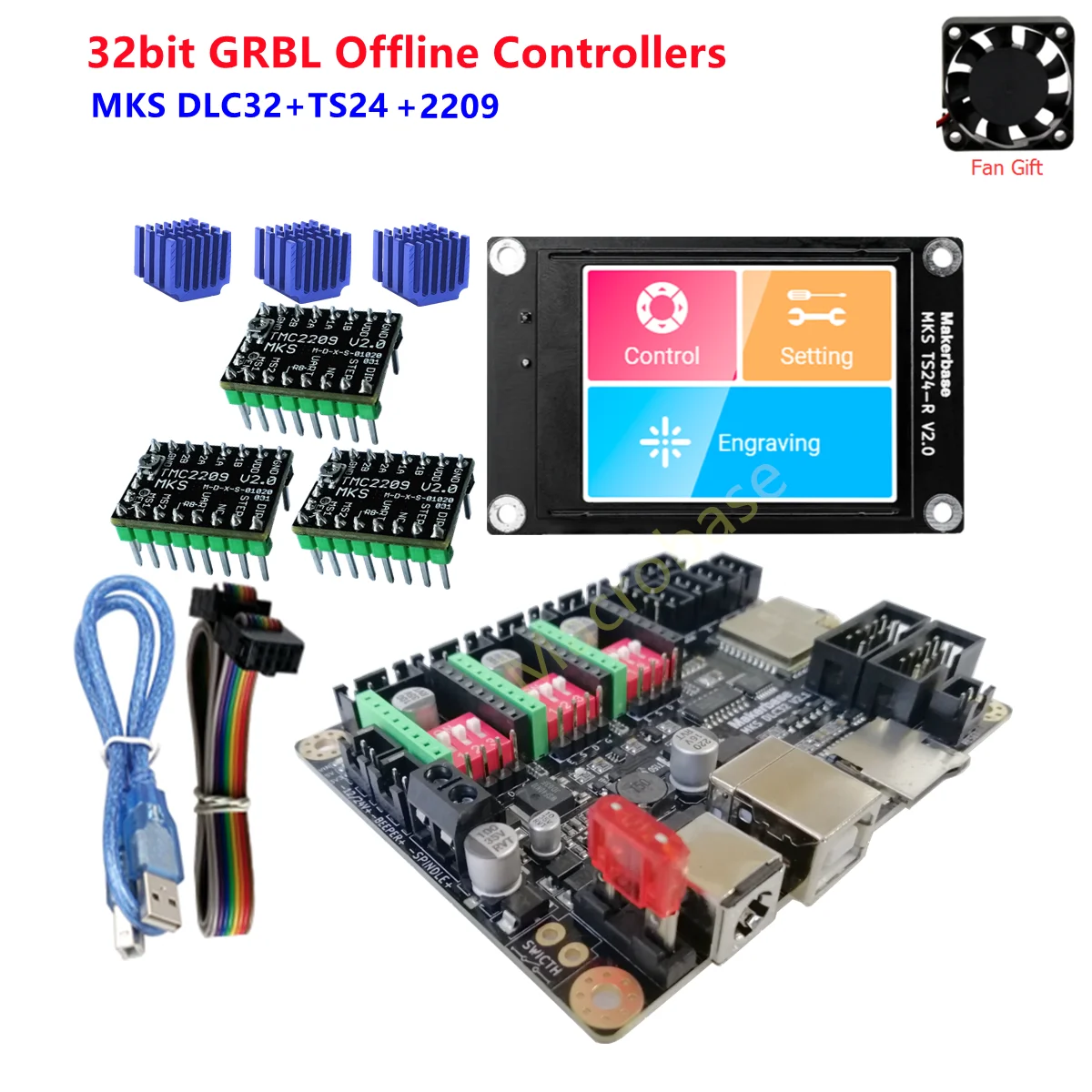 

CNC3018 PRO 3020 MAX controller offline GRBL 32 bits control card MKS DLC32 TS24-R display screen CNC mahine DIY parts