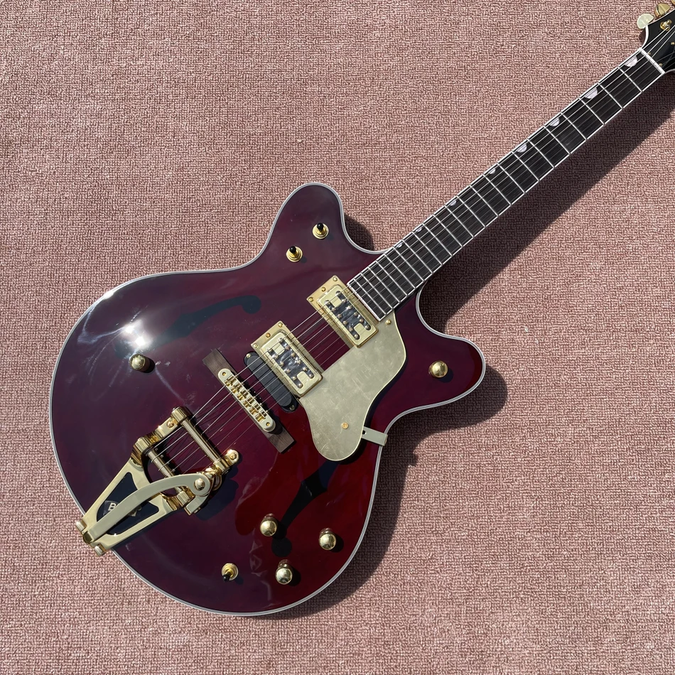 

Wine Red Electric Guitar with Double Convex Surface, Bigsby Tremolo, Tune-o-Matic Bridge, Rosewood Fingerboard, Free Delivery