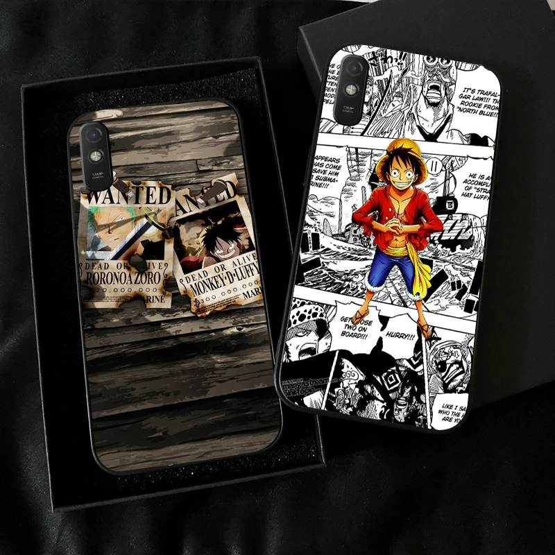 

Anime Comics One Piece For Xiaomi Redmi 9A Phone Case For Redmi 9AT Coque Black TPU Silicone Cover Funda Soft