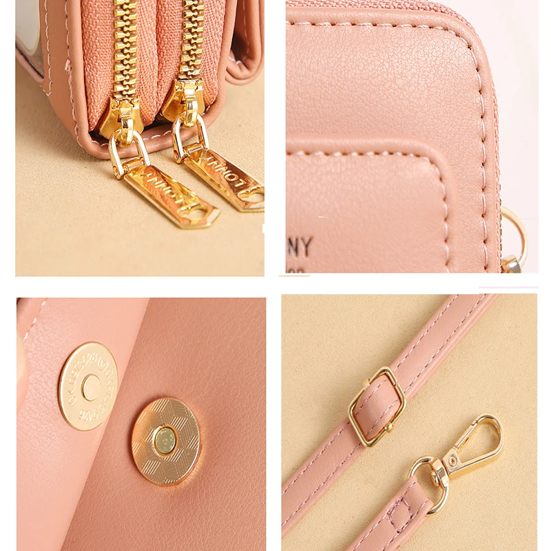 Hot Fashion Screen Touch Phone Shoulder Bag Women PU Leather Messenger Bags Ladies Brand Design Card Holder Mini Handbags Female