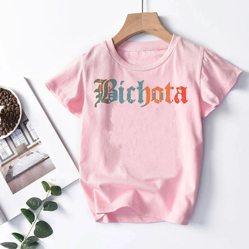 Детская розовая футболка с изображением Манны серы Бонито Карол G-бихот детская