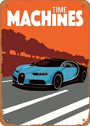 

Старинные металлические знаки, временные машины Supercar 8x12 дюймов, Оловянная пластина, Настенный декор