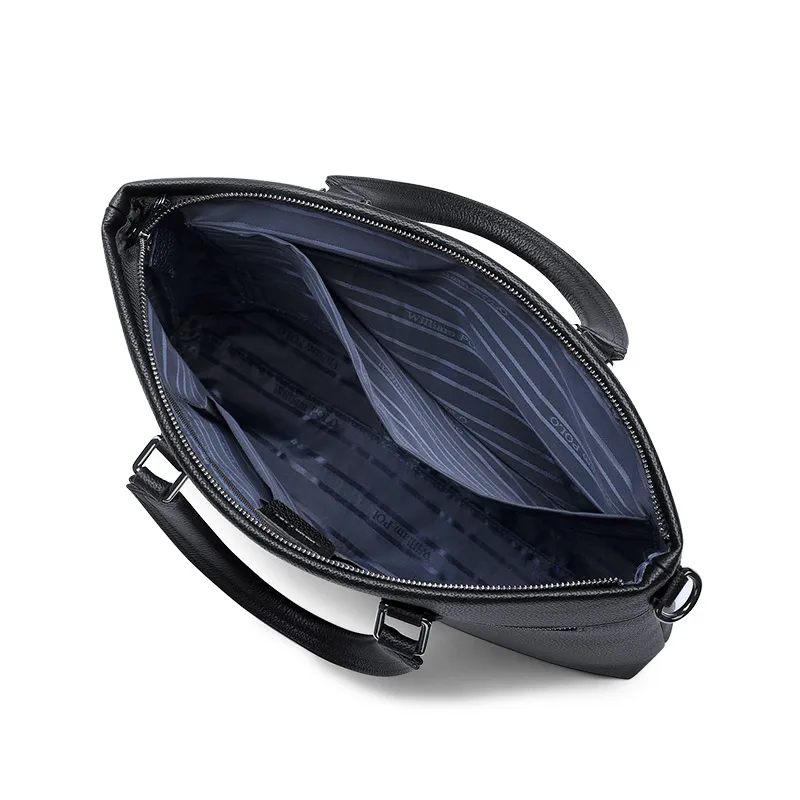 Williampolo Men's Business Handbag Leather Ieisure Shoulder Messenger Bag Korean Version Cowhide Simple Briefcase