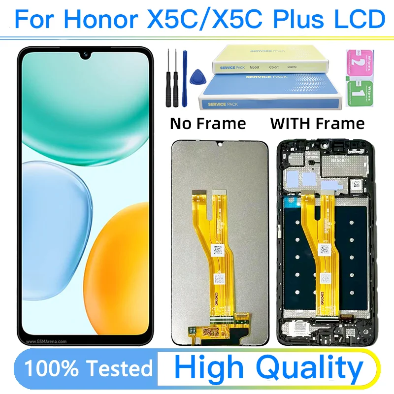 Фото 6,74-дюймовый высококачественный ЖК-дисплей для Honor X5c/X5C Plus, сенсорная панель, дигитайзер NLA-LX1, NLA-LX2P, дисплей с рамкой №1