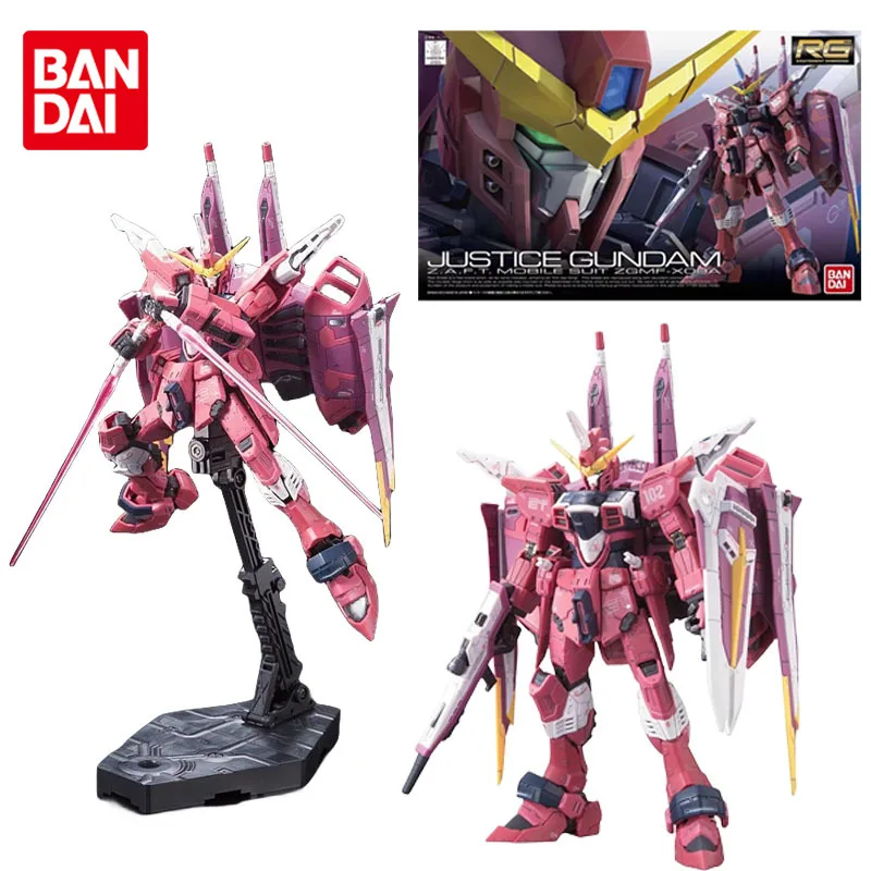 

Bandai Genuine Gundam Anime Figure RG 1/144 ZGMF-X09A JUSTICE Gundam Action Figure Toys for Boys Girls Gift Collectible Model