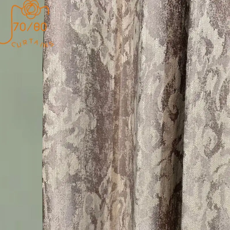 

New European-style High-end Jacquard Thickening Blackout Curtains for Living Room Bedroom Finished Product Customization
