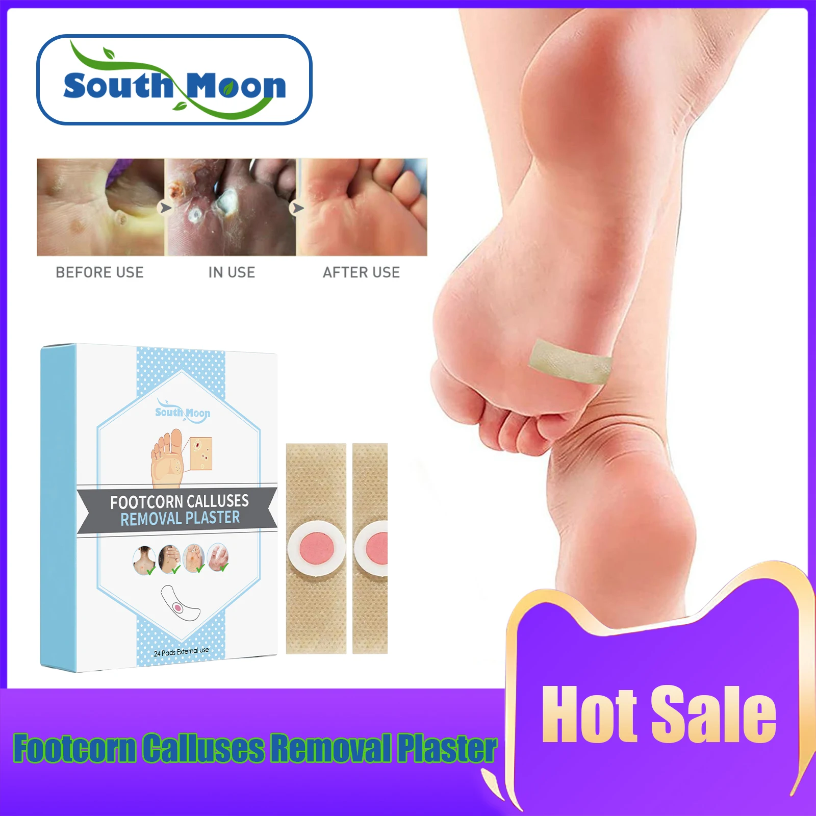 

Foot Corn Remover Stickers Painless Removing Corns Skin Wart Tag Mole Patch Feet Callus Chicken Eye Calluses Medical Plaster