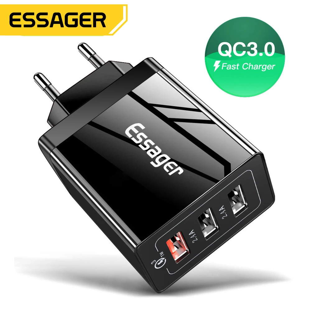 

Essager 30W Quick Charge 3.0 USB Charger QC3.0 Fast Charger Multi Plug Wall Mobile Phone Charger for iPhone 14 Samsung Xiaomi Mi