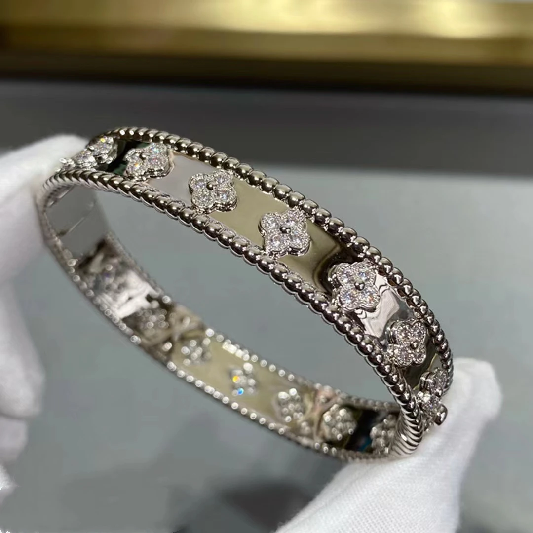 

New Luxury brand jewelry 925 sterling silver wide version kaleidoscope bracelet women's fashion simple party anniversary gift