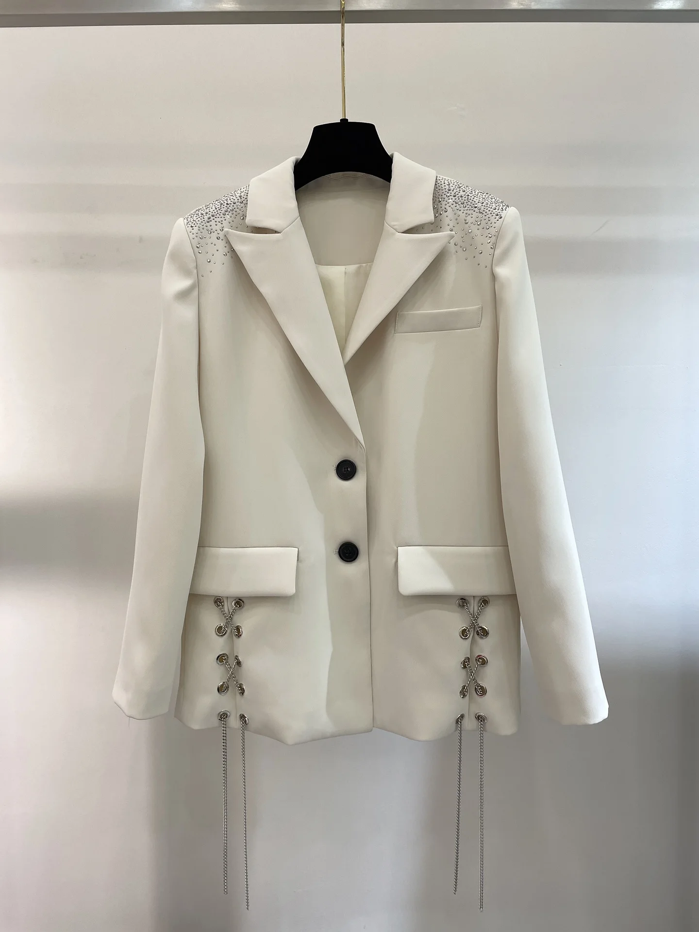

2022 early spring new hot drill chain single breasted casual suit coat