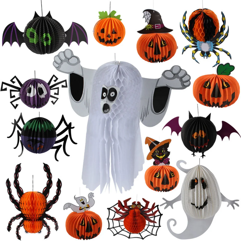 

Paper Lantern Pumpkin Decoration Spider Desktop Ornament Party Birthdayanimal Decor Kids Tissue Fan Bat