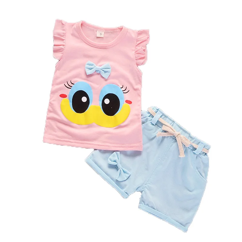 

Футболка с цветочным принтом для девочек, шорты и штаны