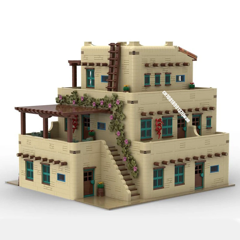 Новый город хит продаж вид на улицу Moc модульный Aqua Fria Inn седан строительные блоки