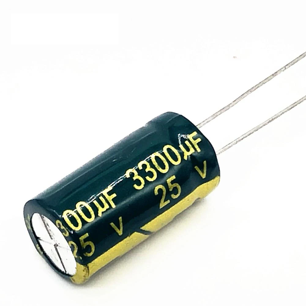 

10pcs/lot h053 25V 3300UF Low ESR/Impedance high frequency aluminum electrolytic capacitor size 13*25 3300UF25V 20%