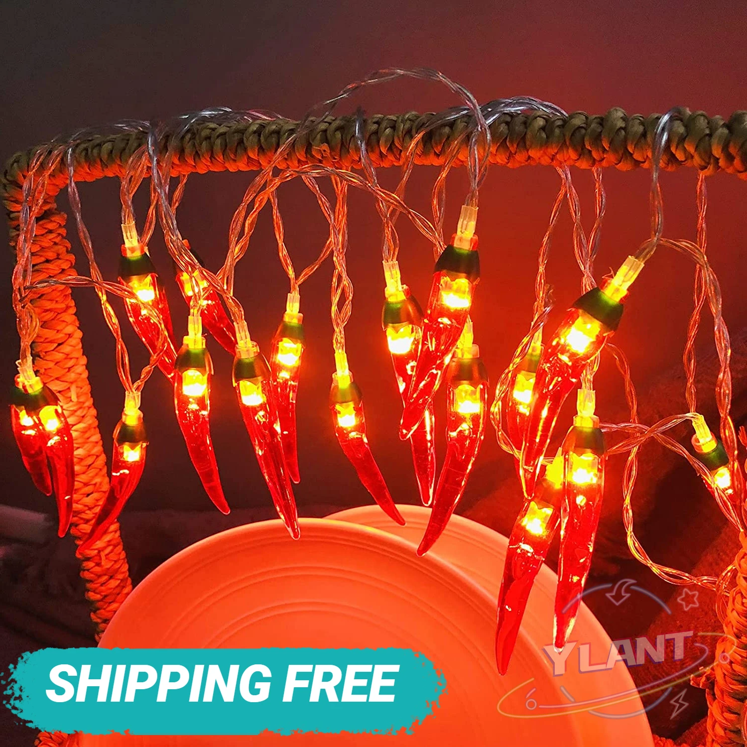 

5m 50 LED Pepper String lamps Red Chili Fairy String Lights Garland Wreath Hanging Light USB Battery Powered for Patio Fence