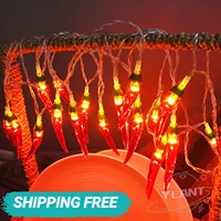 5m 50 led pepper string lamps red chili fairy string lights garland wreath hanging light usb battery powered for patio fence