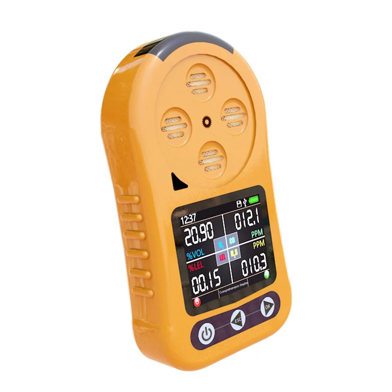 

Portable 4 in1 Gas Leak Detector, Alarm, Methane Gas Analyzer, Multiple Gas Detector ( O2 CO LEL H2S)