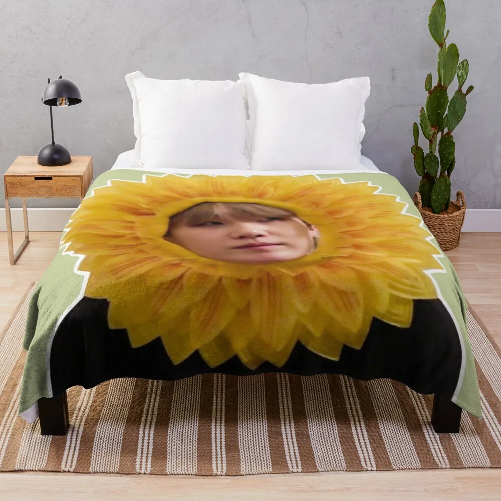 

Sunflower Yoongi/SUGA Throw Blanket Throw And Blanket From Fluff Flannels Blanket Summer Bedding Blankets