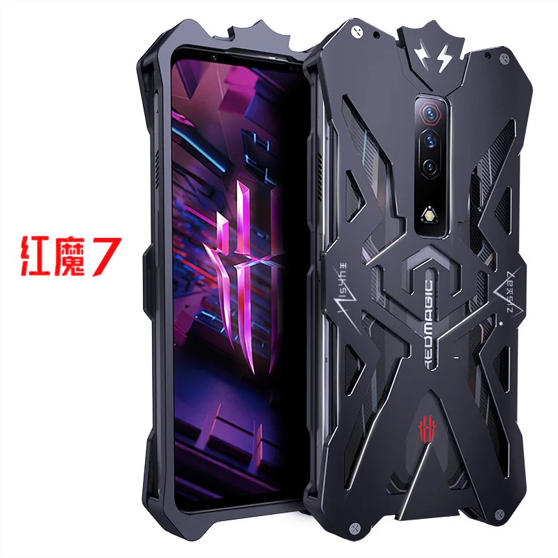 Luxury Thor Punk Aluminum Bumper Metal Shockproof Armor Defender Case For Red Magic 7s 7 Pro 5G Shockproof Heavy Duty Cover