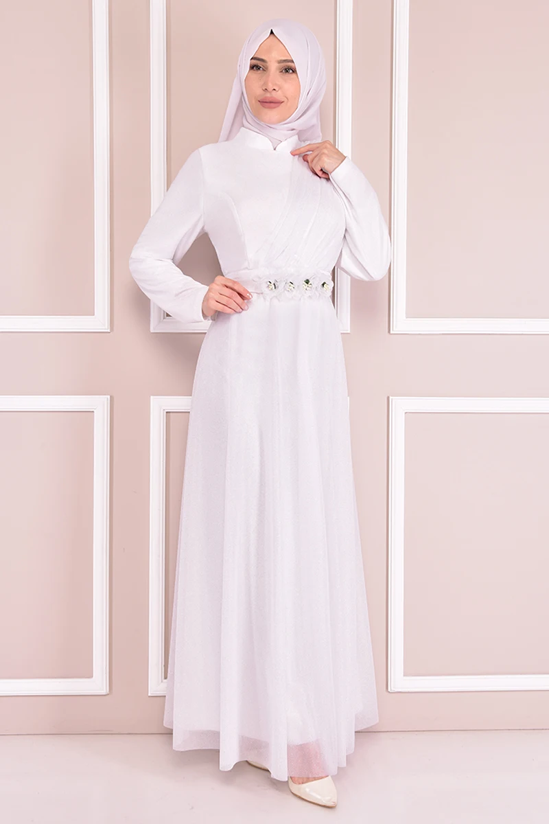 Серебристое платье, белые платья для женщин, платье-абайя, мусульманское женское платье, Саудовская Аравия, абайя, Съемные платья LIY2828