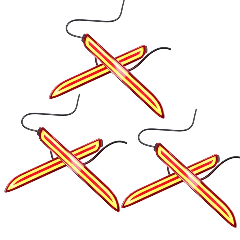 

6X Led Car Rear Bumper Reflector Tail Brake Light Bar For Toyota Camry Reiz Wish Sienna Innova Lexus Isf(Two Functions)