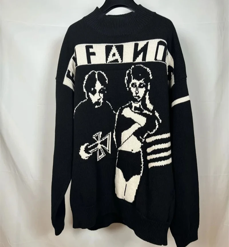 24ss негабаритный свитер Enfants Riches Deprimes для мужчин и женщин с буквенным принтом ERD