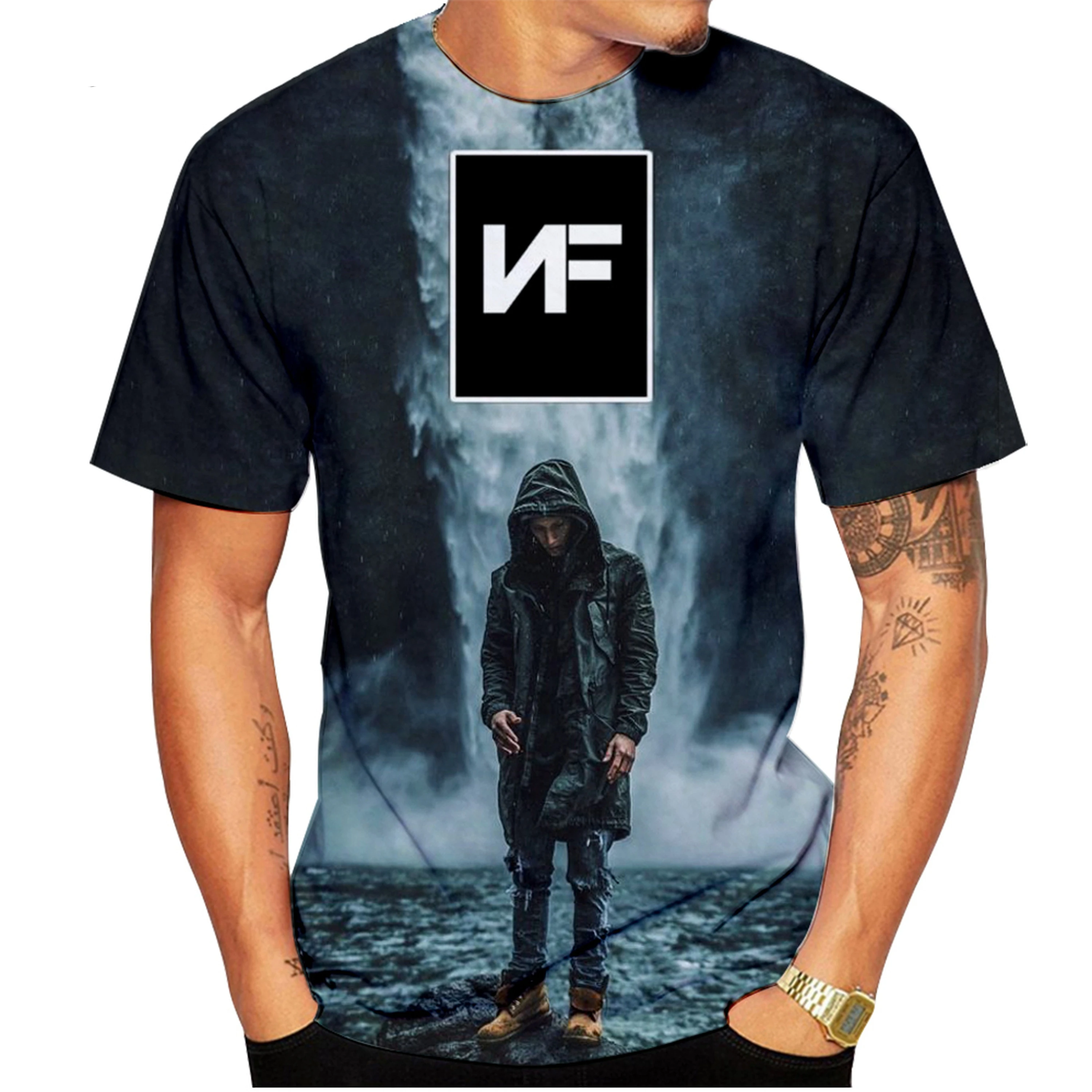Новинка лета 2023 футболка с 3D принтом Nf в уличном стиле хип-хоп мужская и женская