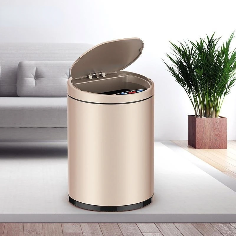 

Intelligent Trash Bin Home Living Room Bedroom Kitchen Bathroom Automatic Induction Trash Can Stainless Steel Trash Can